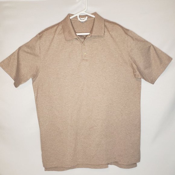 Peter Millar Beige Short Sleeve Golf Polo Large - Picture 2 of 4
